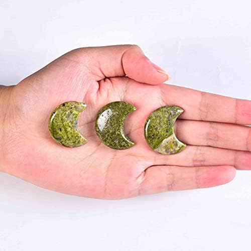 JIC Gem 10 Piece Moon Shape Unakite Crystal Set