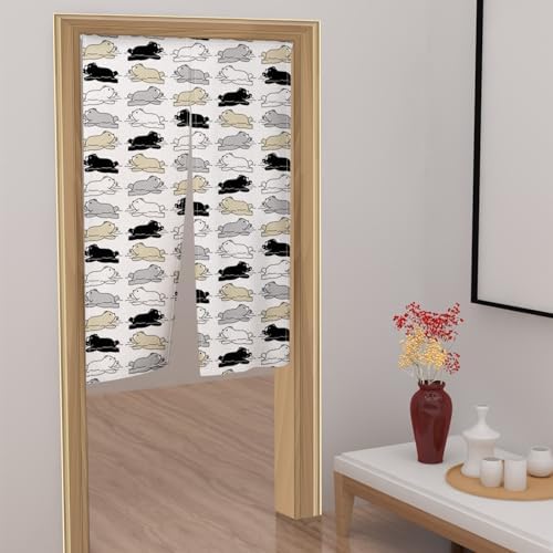 Leowefowa Japanese Noren Door Curtain with Funny Animal Print