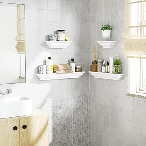 SRIWATANA White Floating Shelves Set of 4