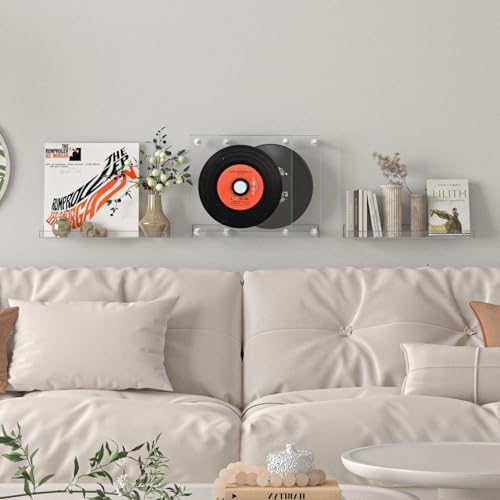 MEBRUDY 5 Pack Clear Floating Shelves for Home Storage