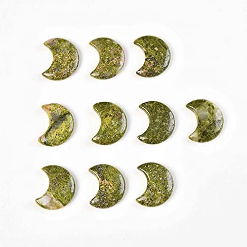 JIC Gem 10 Piece Moon Shape Unakite Crystal Set