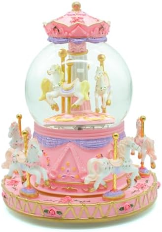 Carousel Horse Snow Globe Music Box with Light