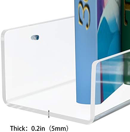 NIUBEE 36 Inch Premium Acrylic Floating Bookshelf Wall Ledge Shelf Set of 4