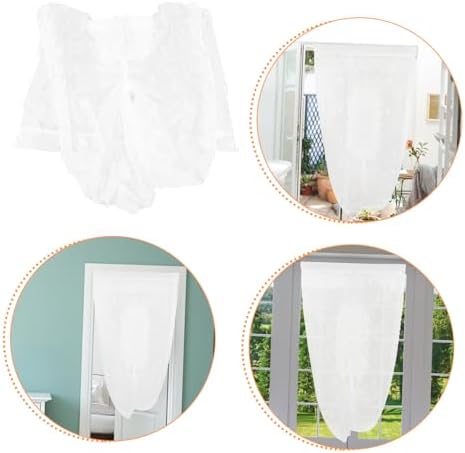 LIFKOME Sheer Door Panel Curtain for Kitchen Bedroom French Style Drapery