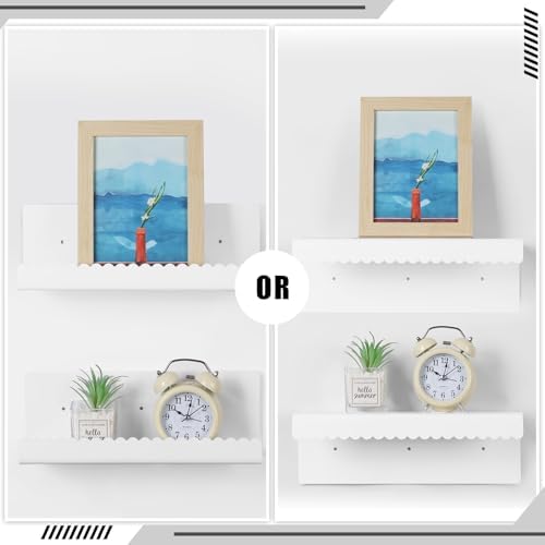 Zioffiel 2 Pack White Acrylic Floating Shelves 118 Wall Organizer