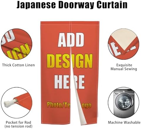 Custom Door Curtain Noren with Photo Text Logo