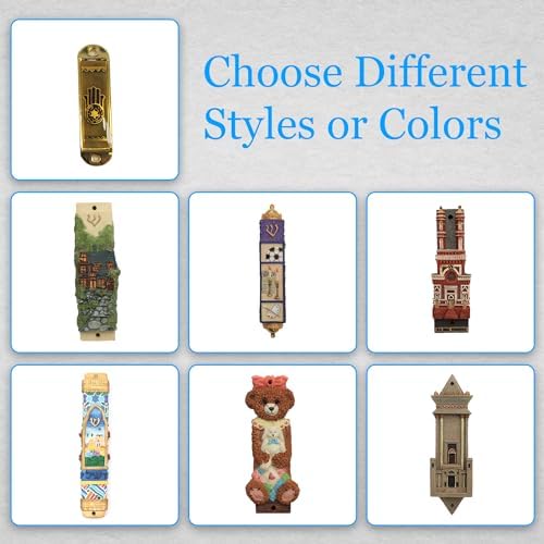 Majestic Giftware Ceramic Mezuzah Case with Jerusalem Design