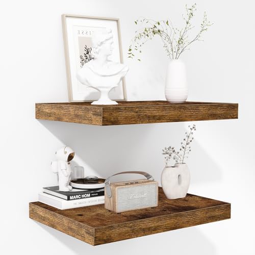Fun Memories Floating Shelves 2 Pack 12 Inch Deep Brown