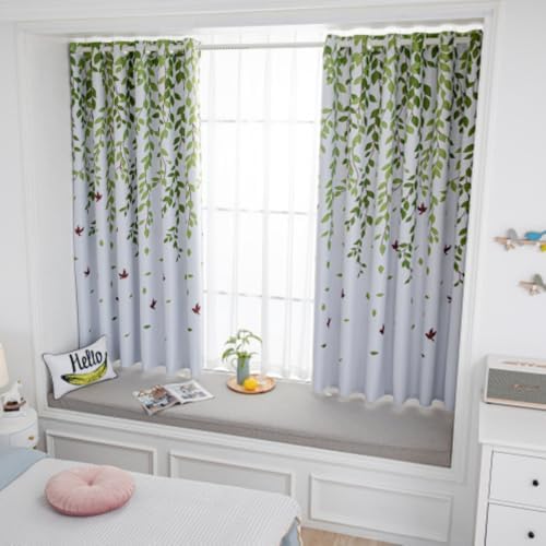 WPKIRA Blackout Curtains Birds Leaves Print 39x78 Inch 1 Panel