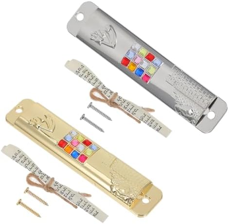 HOLIDYOYO 2 Sets Metal Retro Mezuzah Scrolls Door Decorations