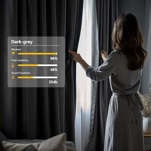 Room Divider Curtains with Hooks 1 Panel Grey 100x84 Inch