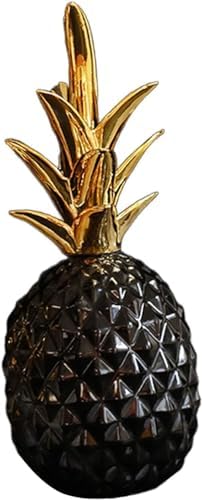 Ceramic Pineapple Ornament for Home Office Party Decor - Black