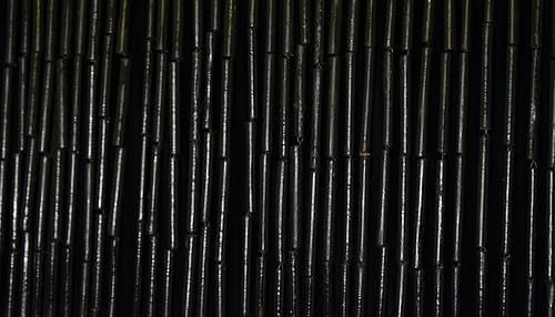 Bamboo Beaded Curtain Black Decor Panel