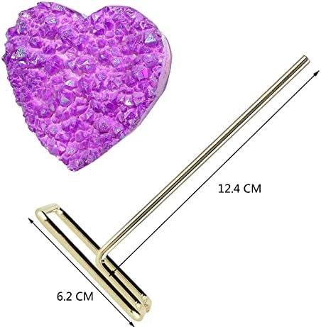 Amogeeli Purple Heart Shaped Rock Crystal Cluster with Stand