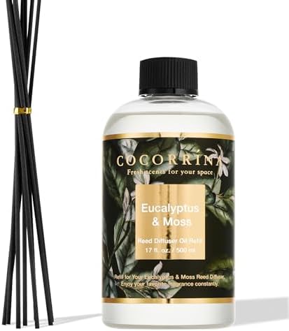 Cocorrna Eucalyptus Moss Reed Diffuser Refill 17oz with 8 Sticks