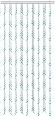 Crystal Beaded Curtain 355 x 79 Inches Wave Pattern Teal