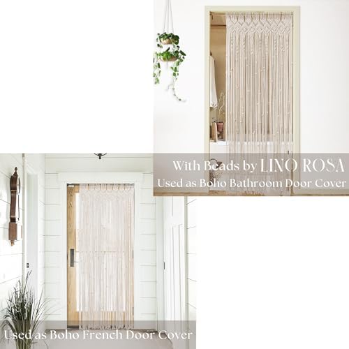 Lino Rosa 80 Inch Beaded Curtain for Doorway