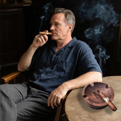 Personalized Wooden Cigar Ashtray with Name
