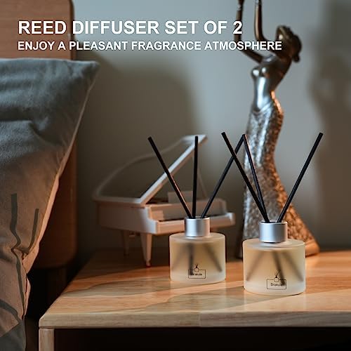 2 Packs Reed Diffuser Set - Bamboo White Tea Scented Home Fragrance