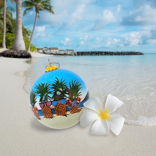 Chill Pineapple Vibes Hawaiian Christmas Ornament 1