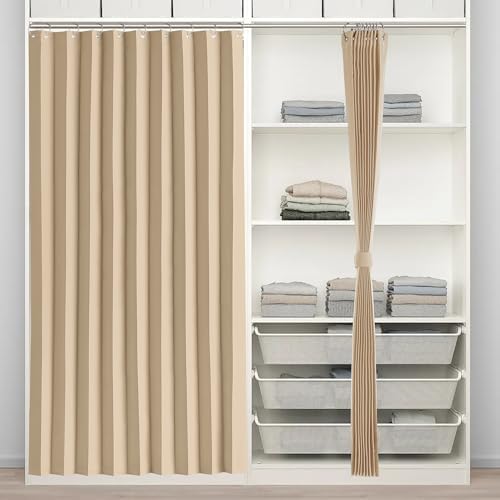 RYB HOME Biscotti Beige Grommet Curtain Panel