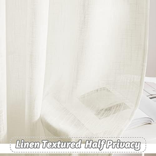 RYB HOME Natural Sheer Curtains 52x84 Living Room