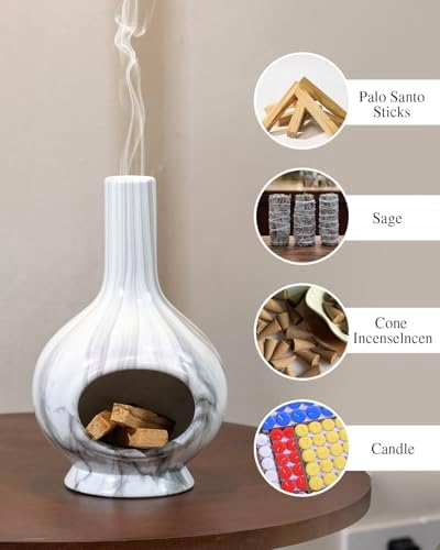 Handmade Marble Incense Holder for Meditation and Sage Burning
