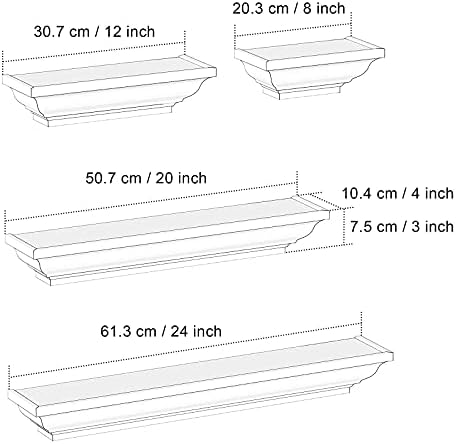 SRIWATANA White Floating Shelves Set of 4