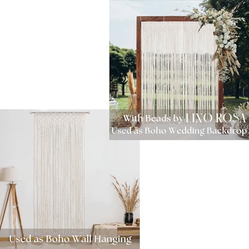 Lino Rosa 80 Inch Beaded Curtain for Doorway