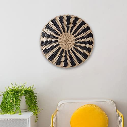 Duiaynke Woven Hanging Basket for Home Decor Black 30cm