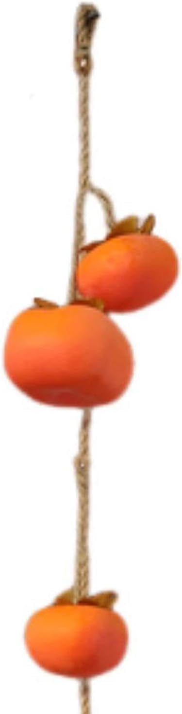 Artificial Persimmon Ornament for Thanksgiving Autumn Decor - Yellow