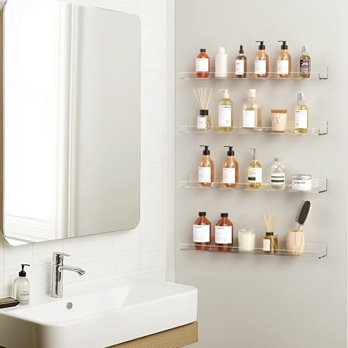 HBlife 36 Inch Clear Acrylic Floating Shelves 2 Pack