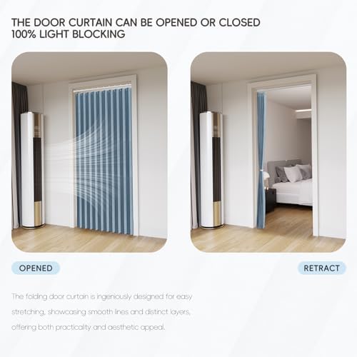 Jilron Blackout Folding Door Curtain with Magnetic Closure - 1 Panel