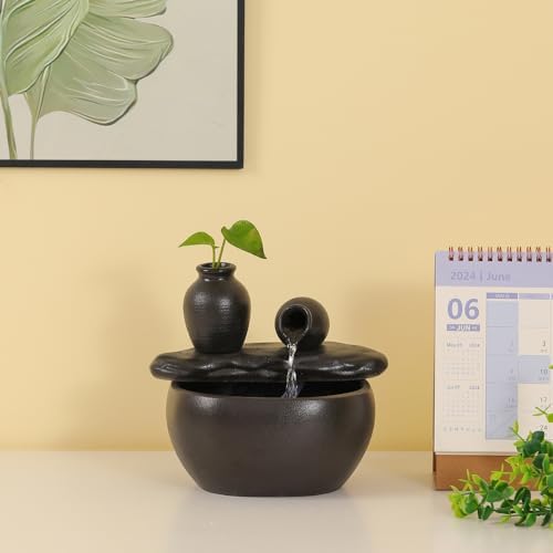 Ceramic Tabletop Fountain for Indoor Home Decor