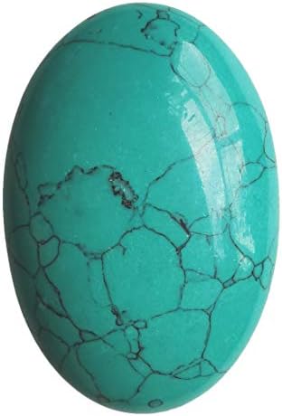 Loveliome Green Howlite Turquoise Oval Worry Stones for Stress Relief