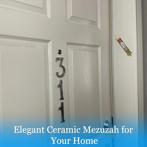 Majestic Giftware Ceramic Mezuzah Case with Jerusalem Design