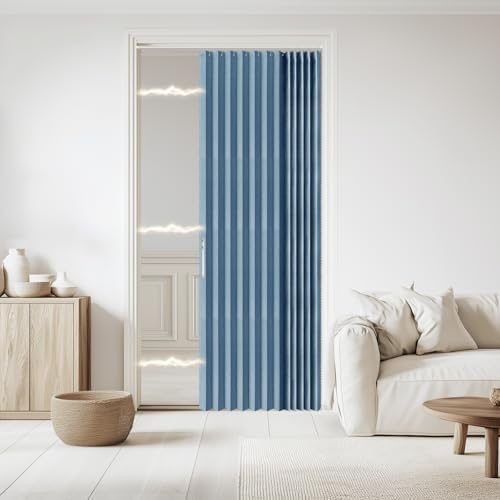 Jilron Blackout Door Curtain Linen Style Panel Magnetic Closure