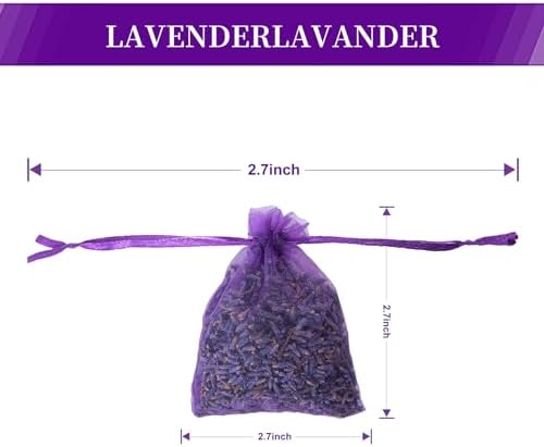 24 Pack French Dried Lavender Sachets for Home Fragrance