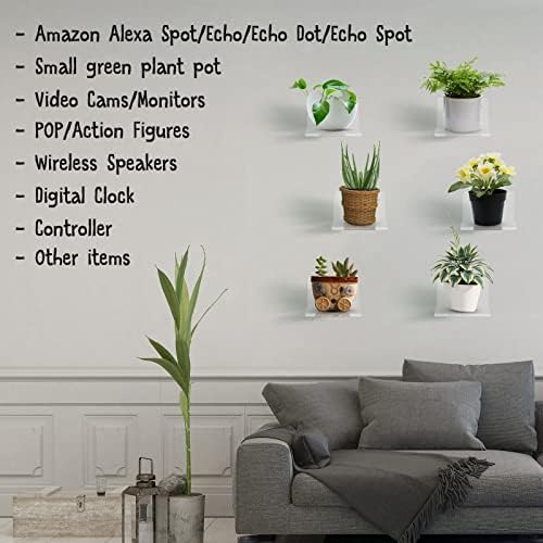 Yulejo 6 Piece Acrylic Floating Shelf Set