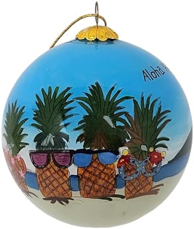 Chill Pineapple Vibes Hawaiian Christmas Ornament