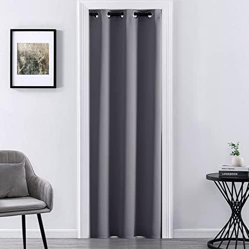 XTMYI Thermal Insulated Curtains Dark Grey 34x80 Inches