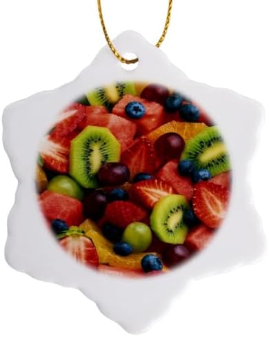 3dRose 3 Inch Snowflake Fruit Salad Hanging Ornament