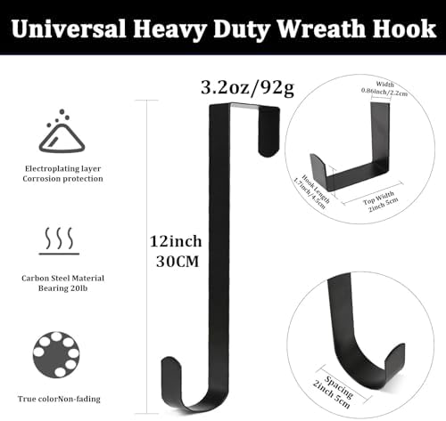 Osgow 12 Inch Steel Wreath Hanger Heavy Duty