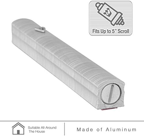AS Mezuzah Case with 3D Shin Design 6 Inches Grey White