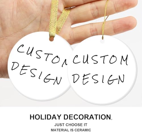 Custom Design Personalized Christmas Ornament Ceramic Photo Ornament with Text and Image