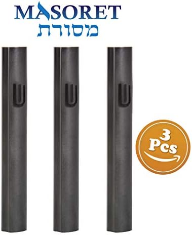 MASORET 3-Piece Aluminum Mezuzah Scroll Holder Cases