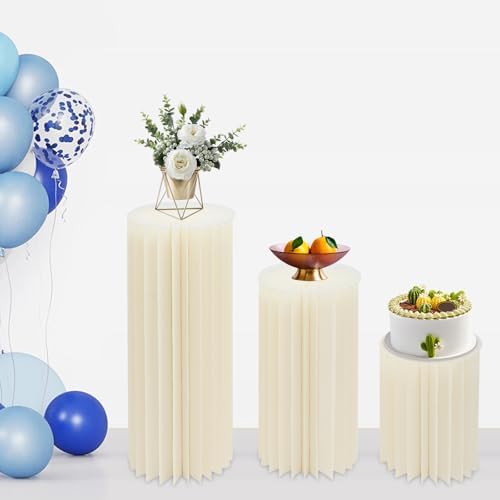 3PCS Cardboard Flower Stands Cylinder Pedestal for Decor