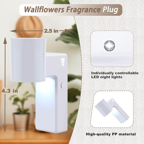 2 Pcs Wall Fragrance Plug In with Night Light and Adjustable Diffuser