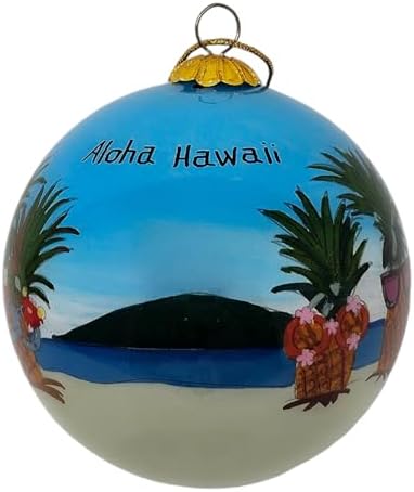 Chill Pineapple Vibes Hawaiian Christmas Ornament 1