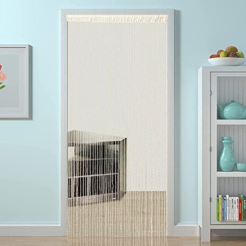 Light Beige Spaghetti String Curtain 1 Panel